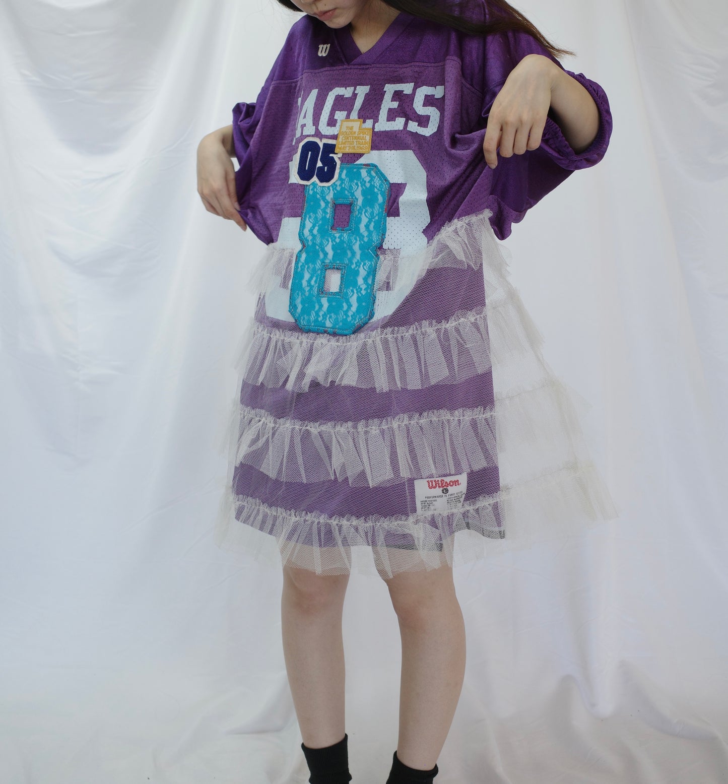 C&A top (*see actual)made with vintage football jerseys