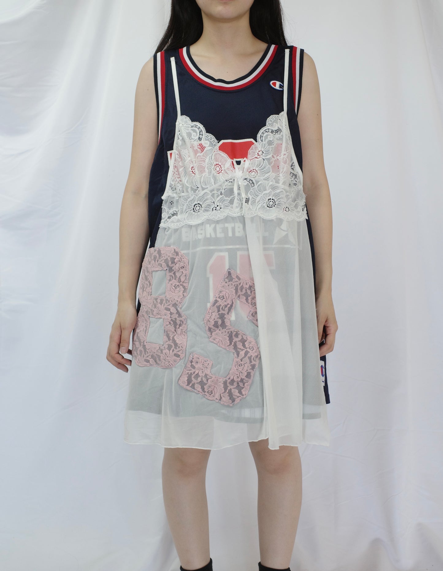 C&A top (*see actual)made with vintage Champion NBA basket jersey