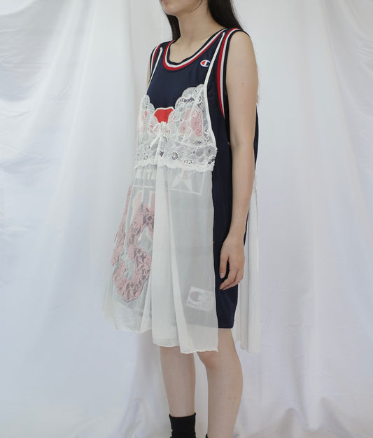 C&A top (*see actual)made with vintage Champion NBA basket jersey