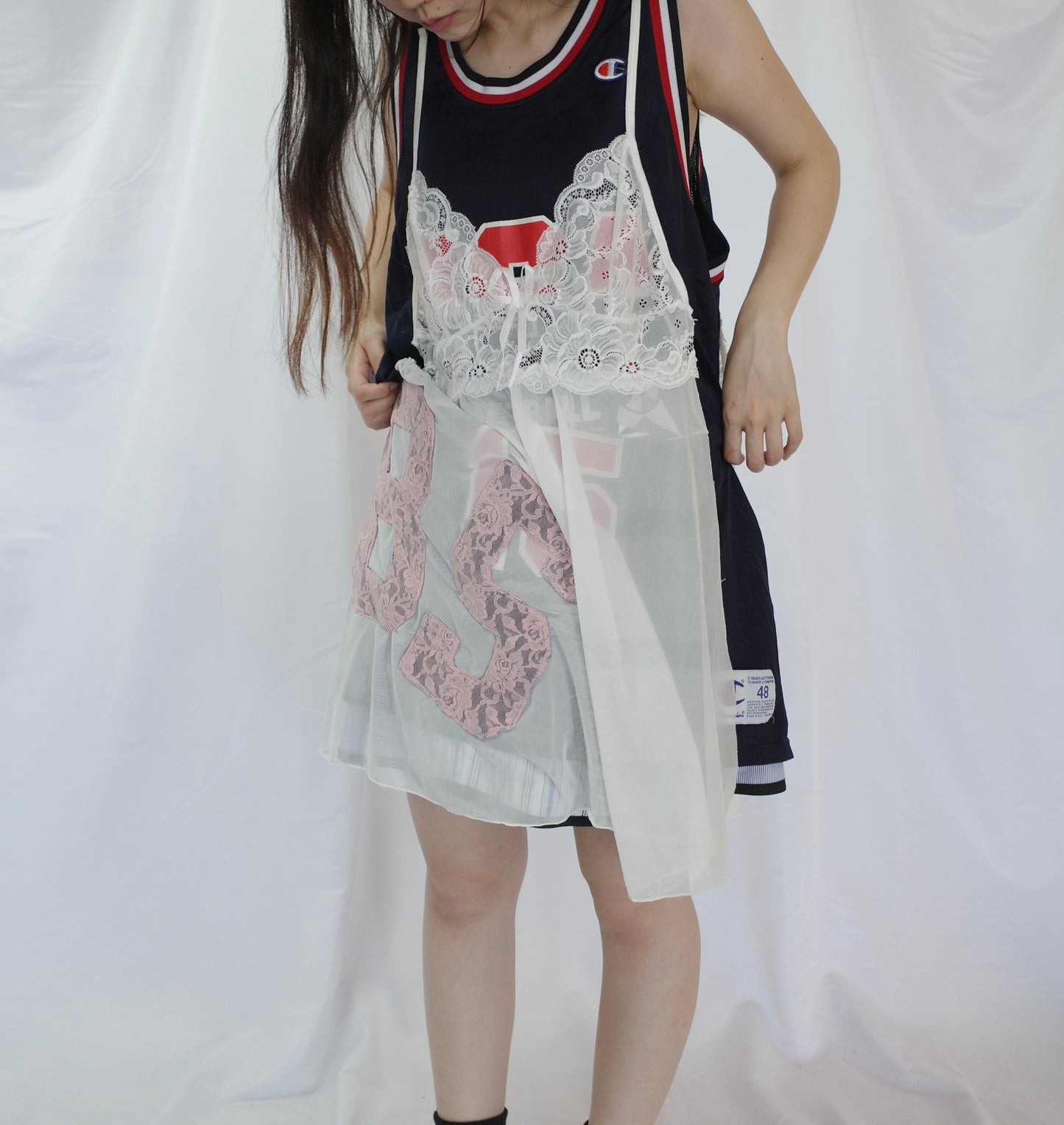 C&A top (*see actual)made with vintage Champion NBA basket jersey