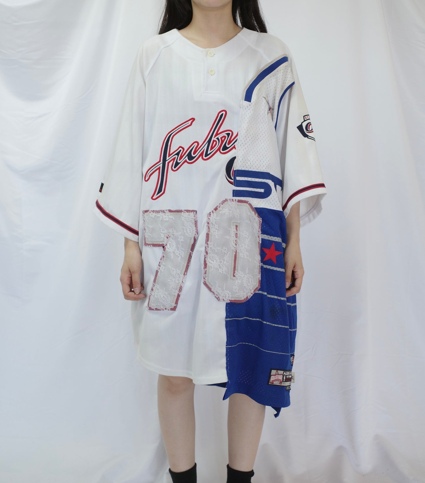 C&A top (*see actual)made with vintage Fubu Jerseys and more