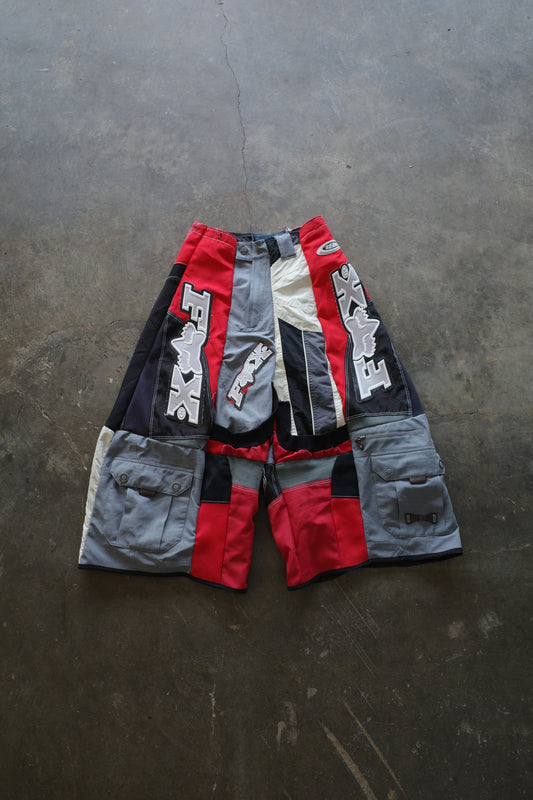 Wide Legged Patched Pants(30S) /  made with vintage FOX motorcycle jacket