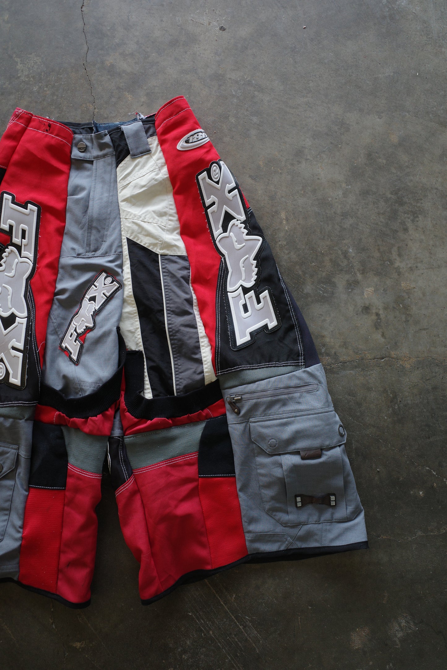 Wide Legged Patched Pants(30S) /  made with vintage FOX motorcycle jacket