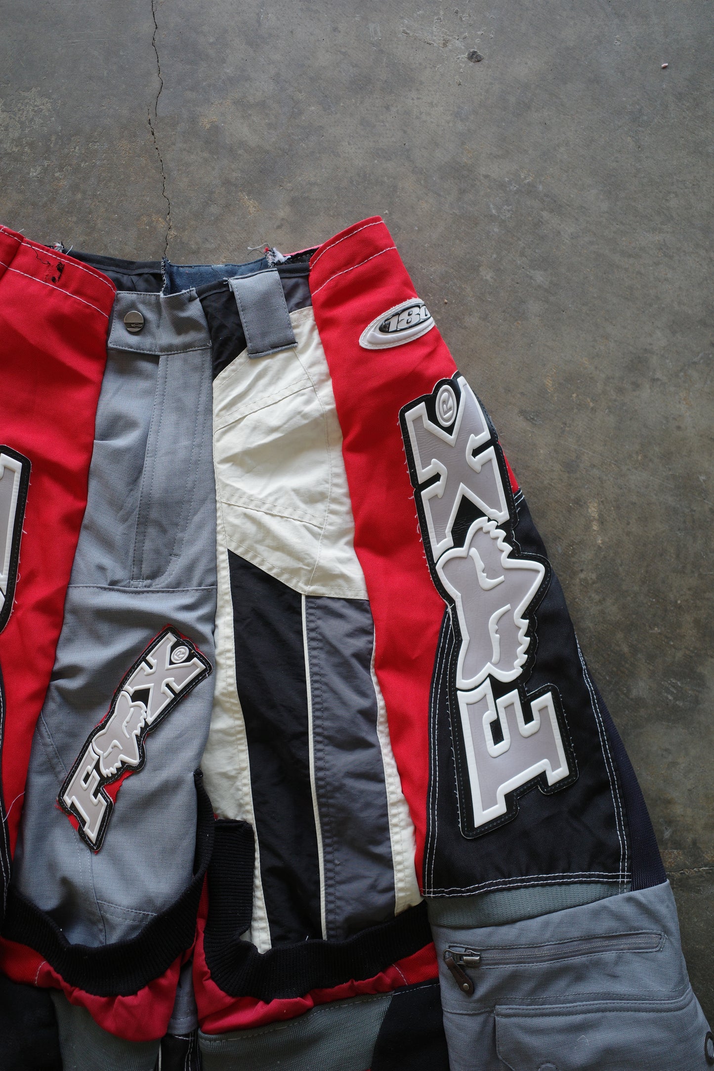 Wide Legged Patched Pants(30S) /  made with vintage FOX motorcycle jacket