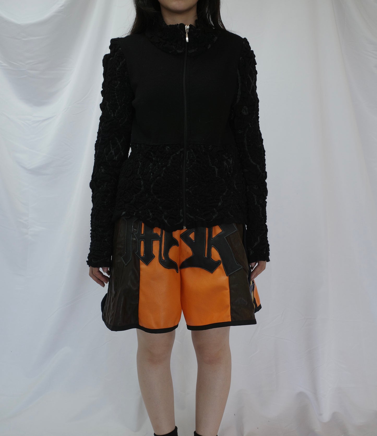 "The MR.Shorts"(w28-30)made with vintage Leather jacket& 3R. original leather patch
