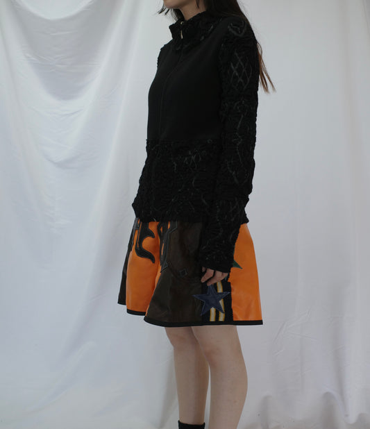 "The MR.Shorts"(w28-30)made with vintage Leather jacket& 3R. original  leather patch