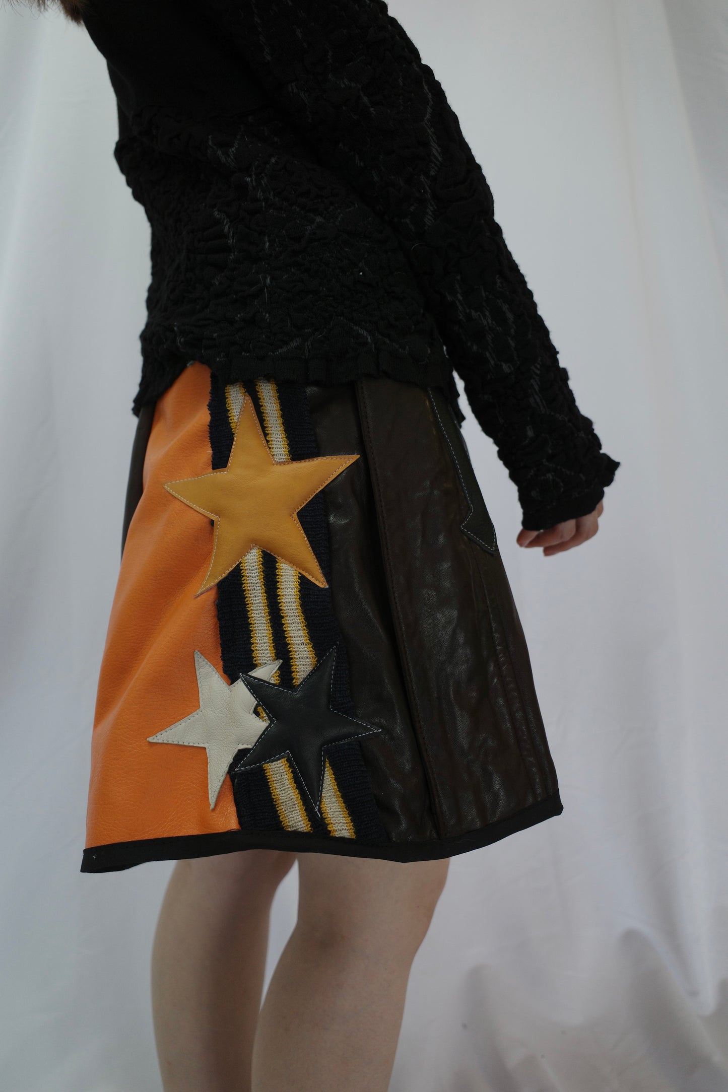 "The MR.Shorts"(w28-30)made with vintage Leather jacket& 3R. original leather patch
