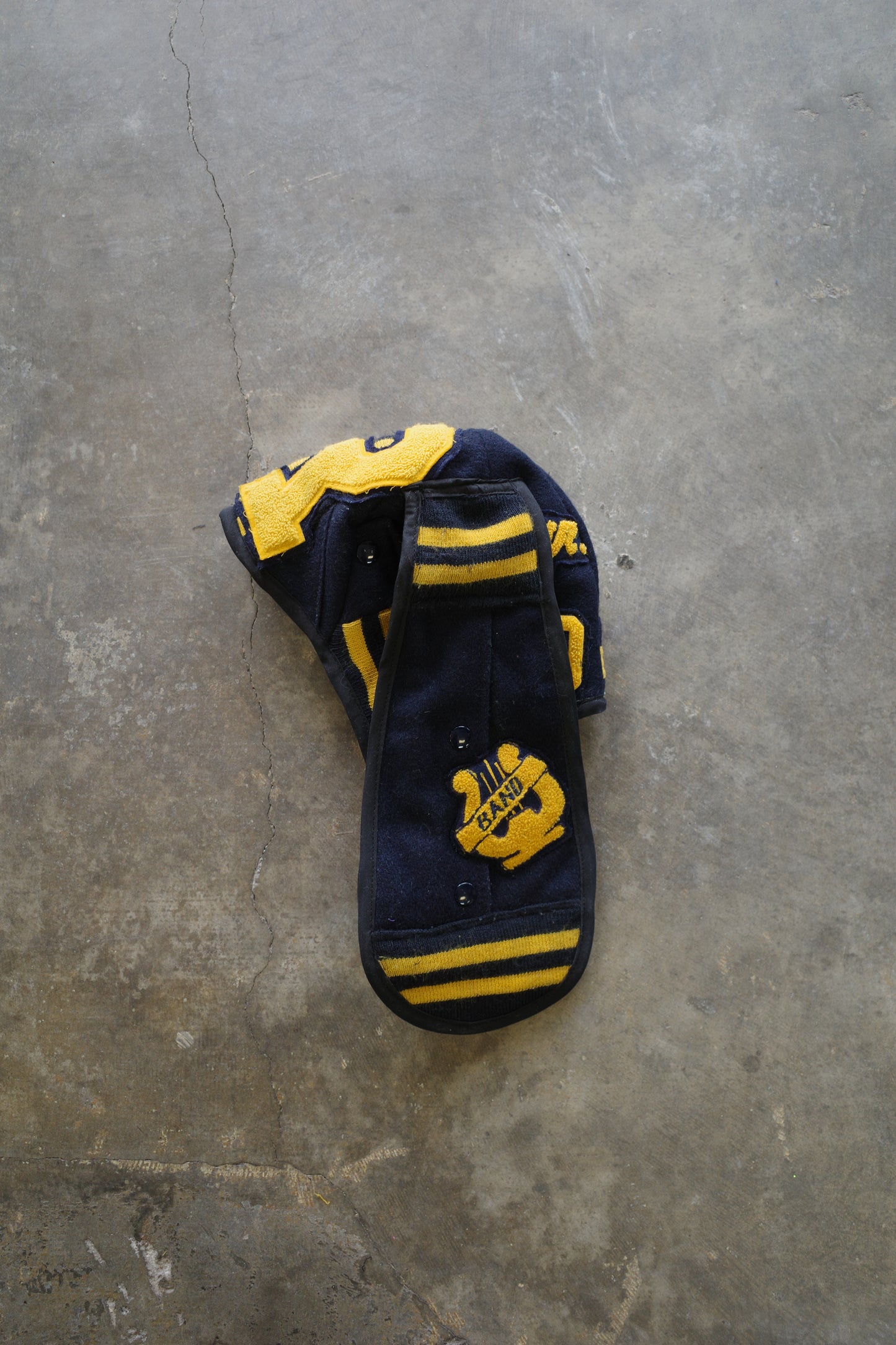 nag nag Bunny Ear Hat made with vintage Varsity jackets and patches