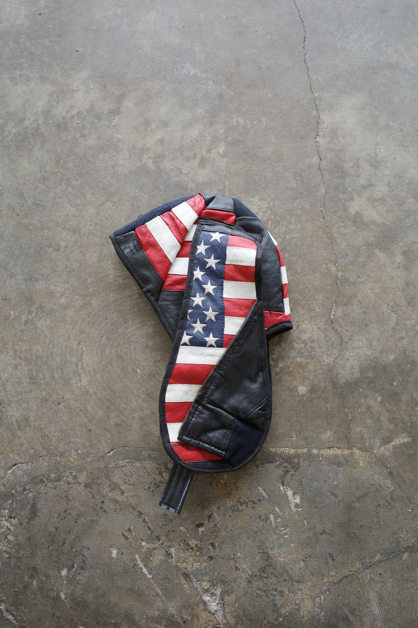 nag nag Bunny Ear Hat made with vintage  Leather jacket