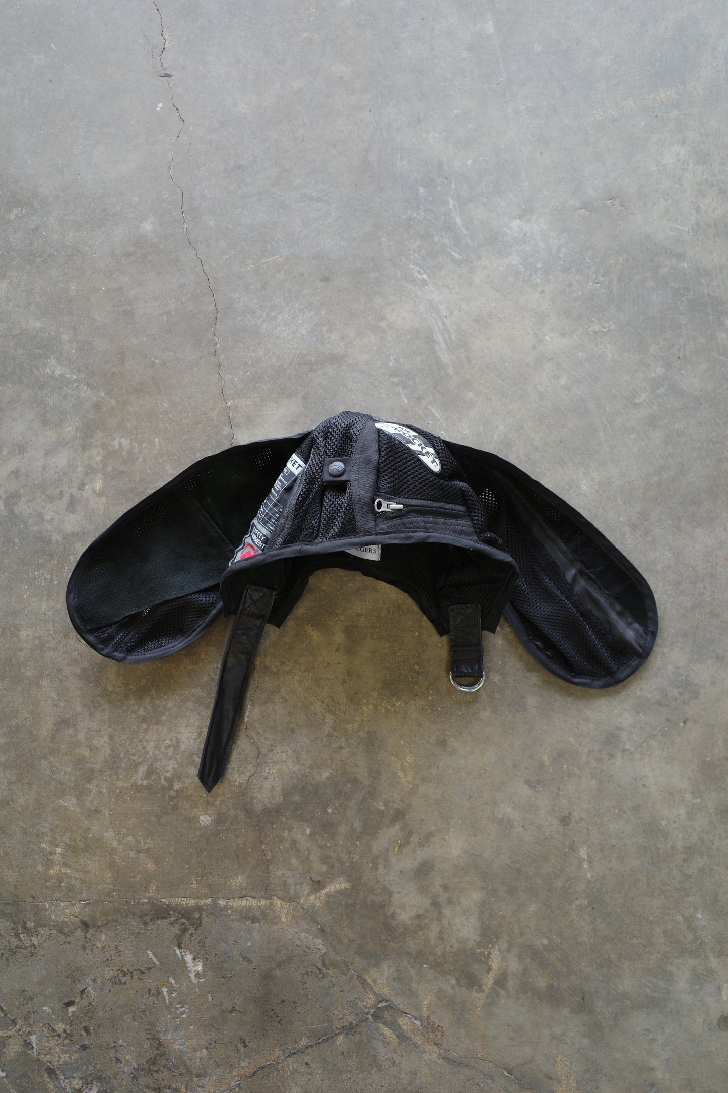 nag nag Bunny Ear Hat made with vintage Joe Rocket moto racing jacket