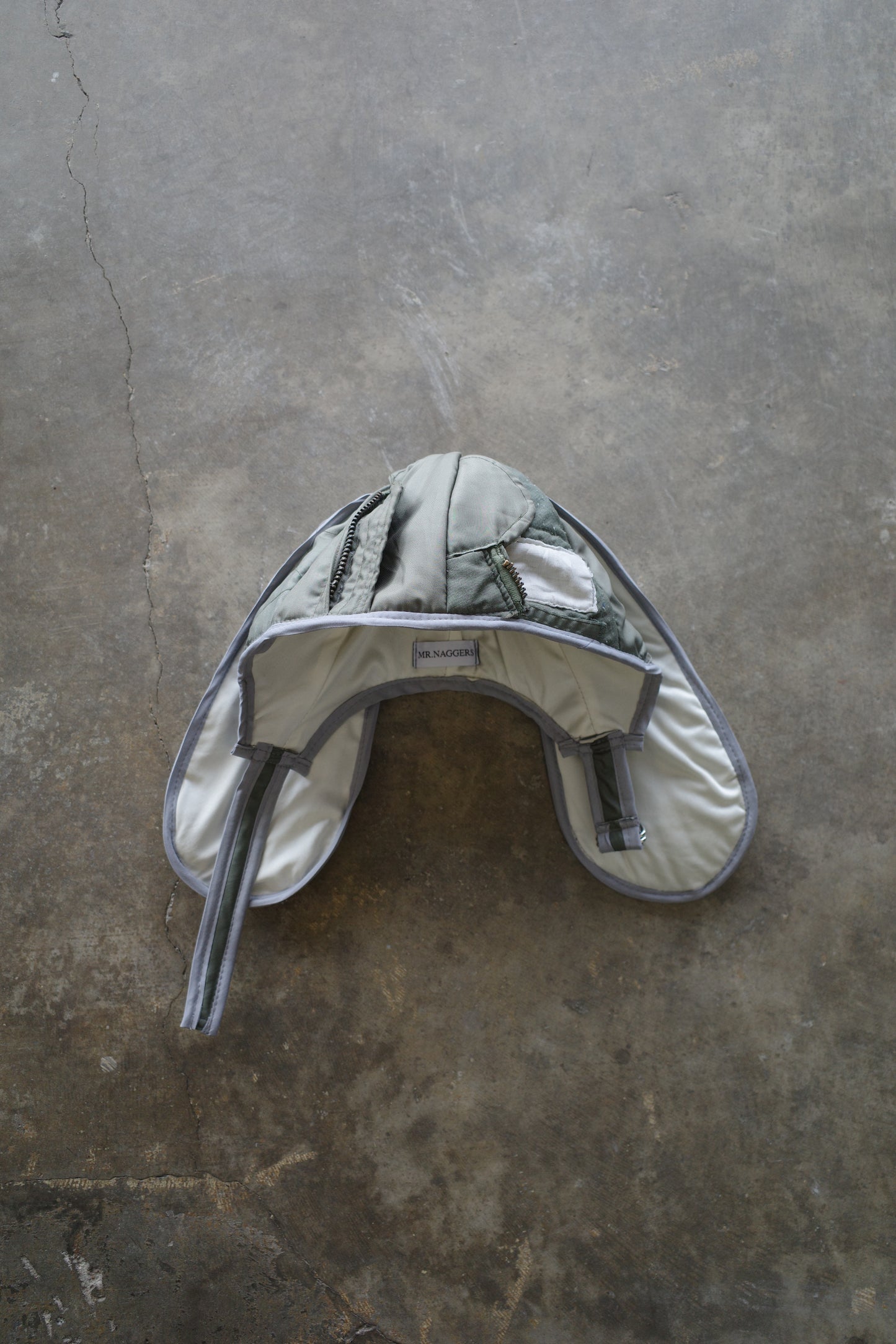nag nag Bunny Ear Hat made with vintage US.MILITARY ISSUE flight jacket