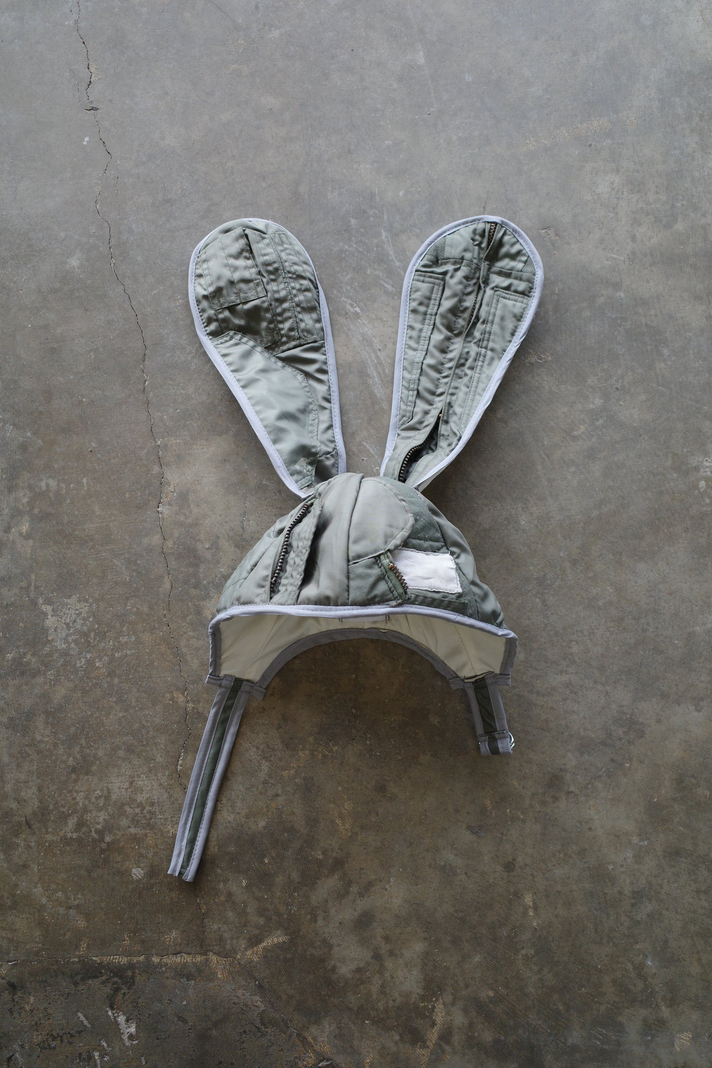 nag nag Bunny Ear Hat made with vintage US.MILITARY ISSUE flight jacket