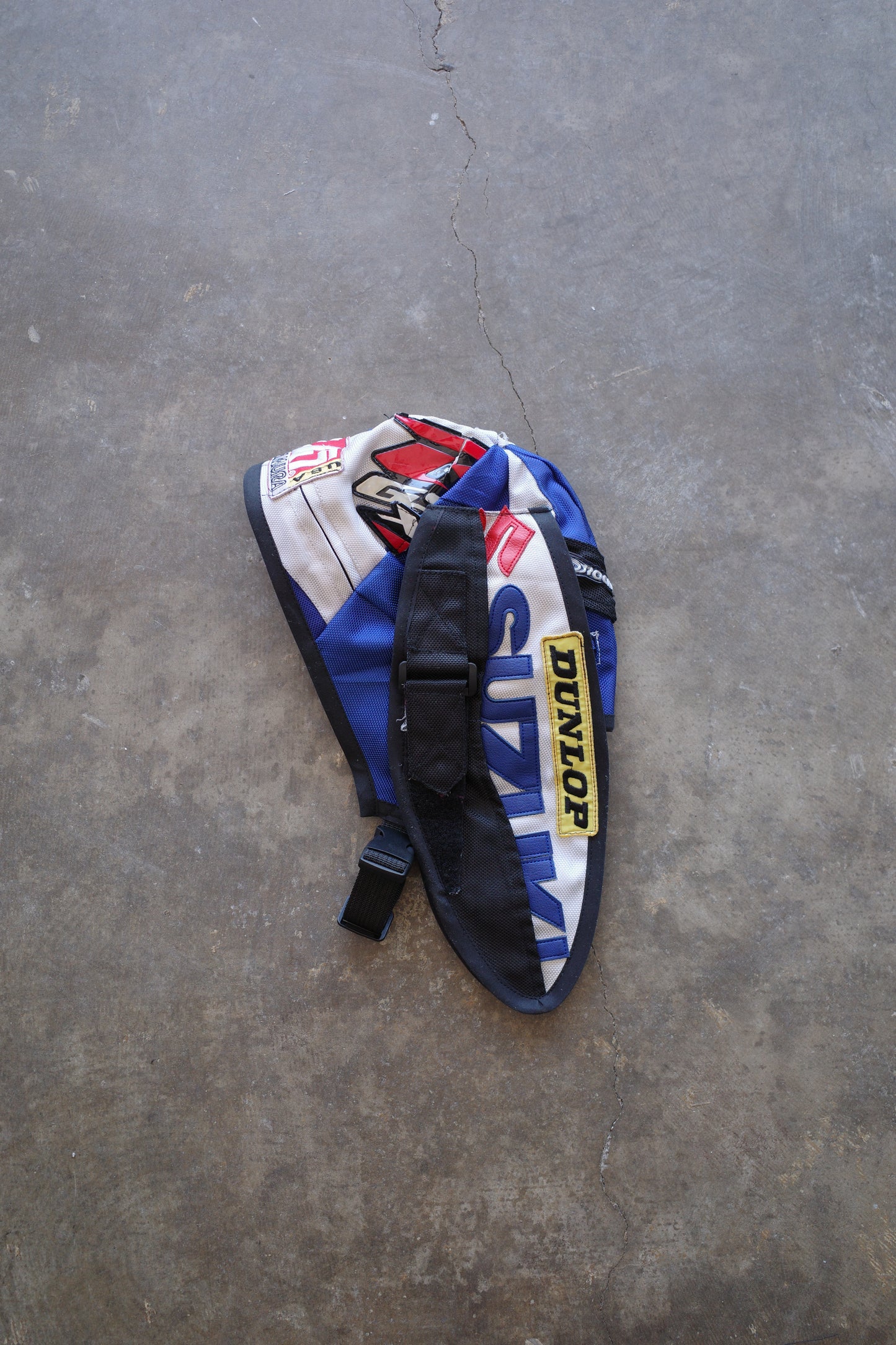 nag nag Bunny Ear Hat made with vintage SUZUKI motorcycle pants