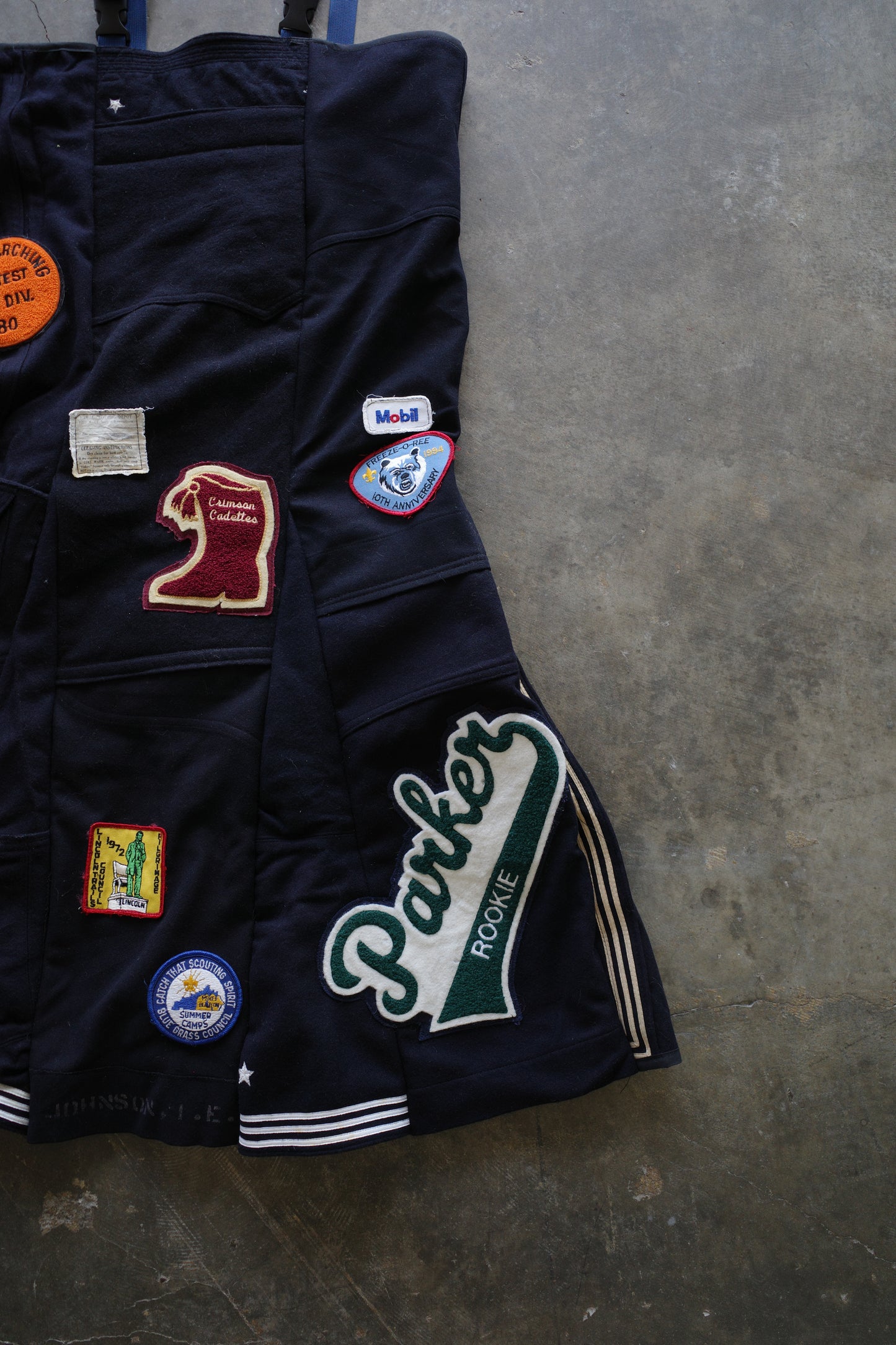 nag nag Paneled jumper skirt with patches/ made from vintage us.military issues sailor top