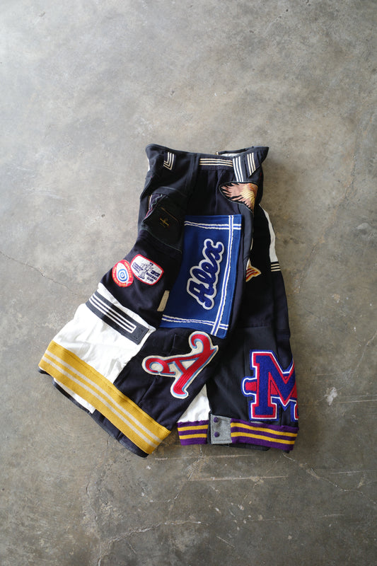 Wide Legged nag nag Pants(L) / made with vintage US.NAVY ISSUES wool fabric & vintage patches
