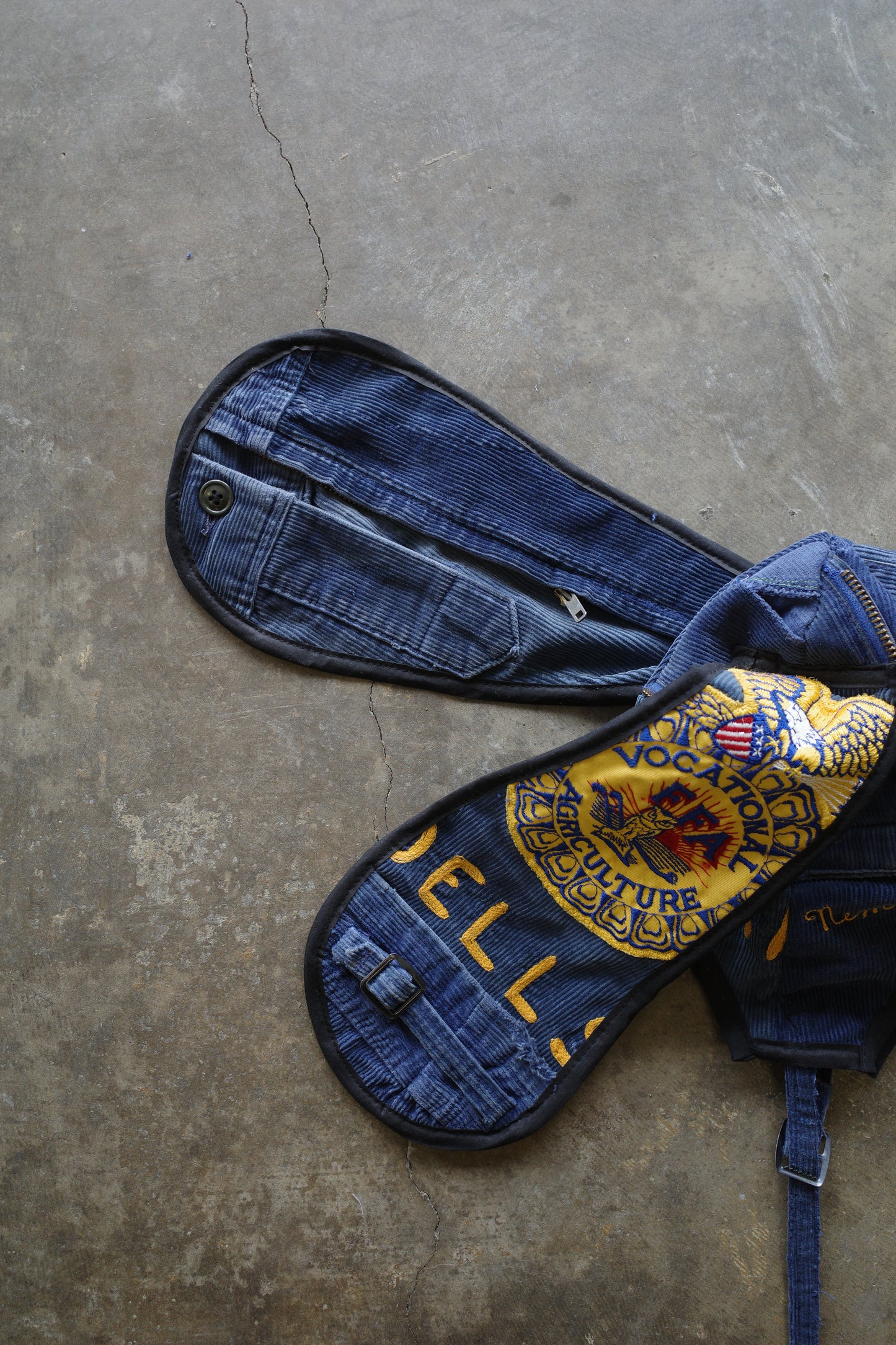nag nag Bunny Ear Hat made with vintage FFA jacket and patches