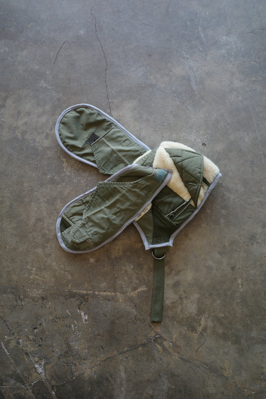 nag nag Bunny Ear Hat made with vintage US.ARMY issue field coat and liner