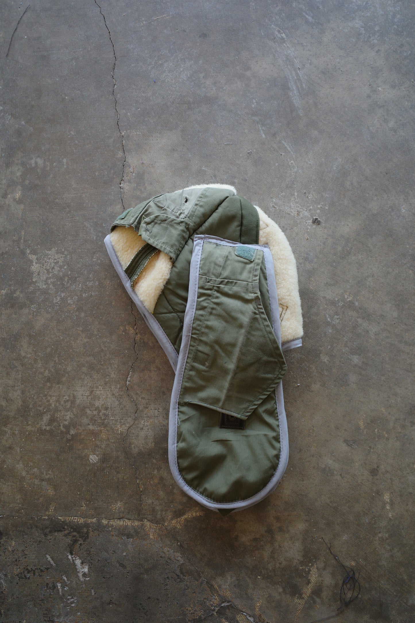 nag nag Bunny Ear Hat made with vintage US.ARMY issue field coat and liner