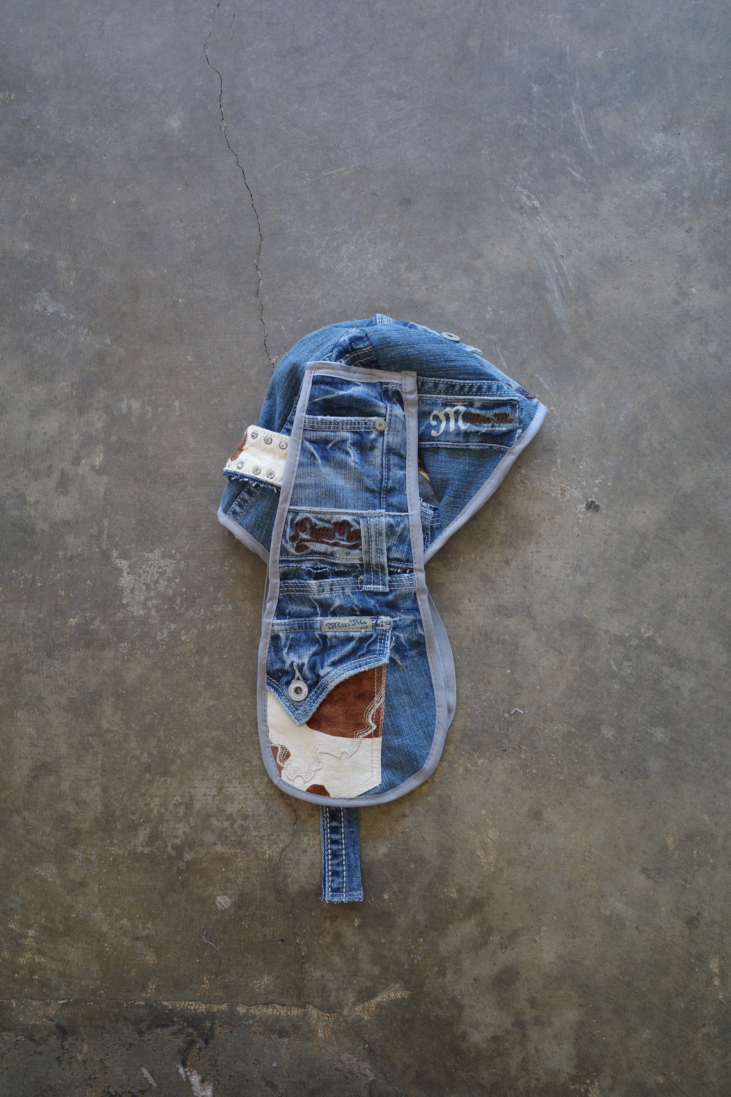 nag nag Bunny Ear Hat made with vintage  Y2K missme jeans