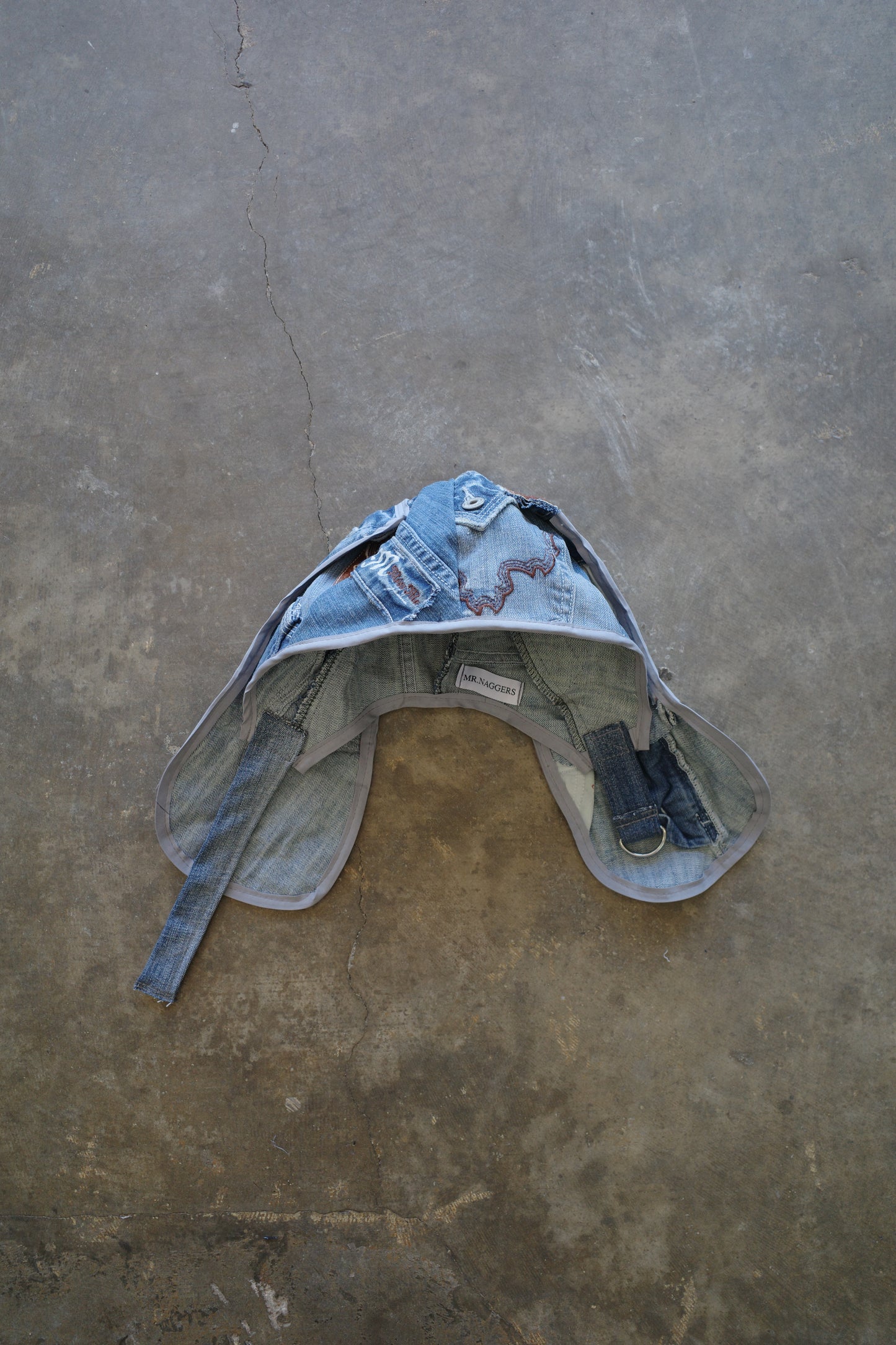 nag nag Bunny Ear Hat made with vintage  Y2K missme jeans