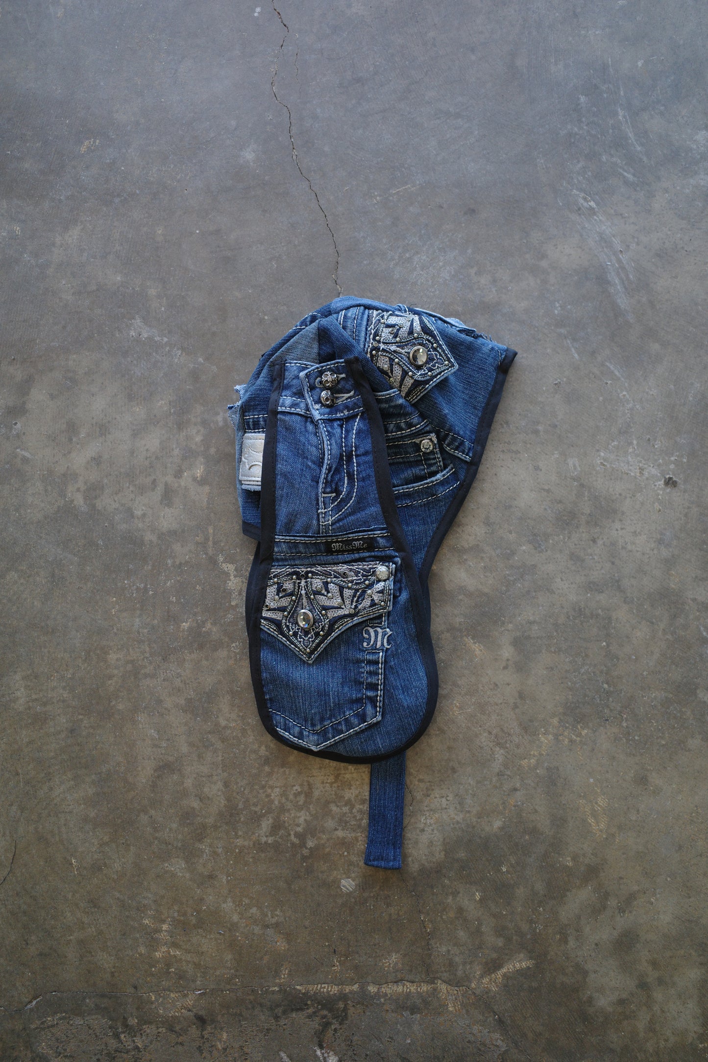 nag nag Bunny Ear Hat made with vintage  Y2K missme jeans