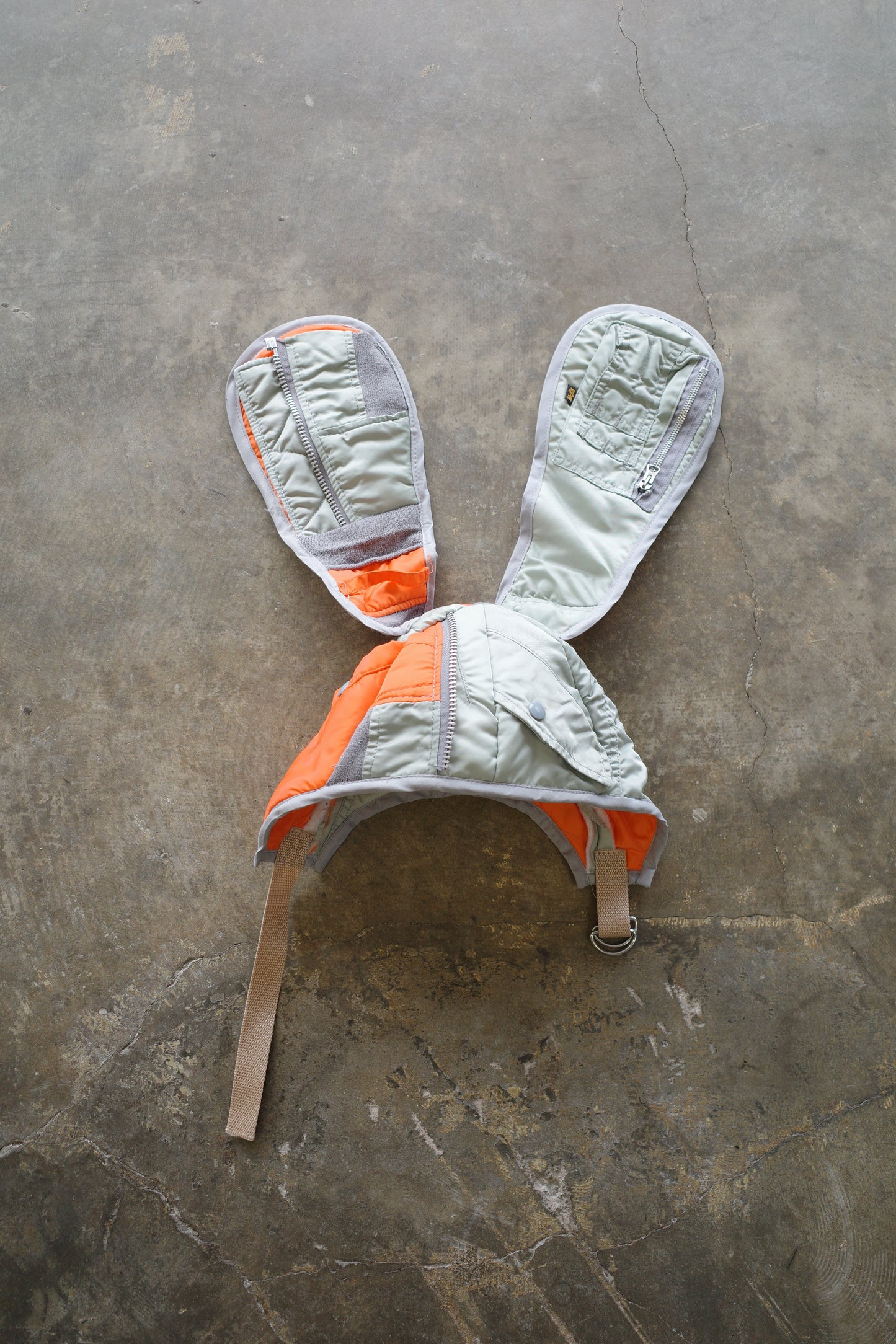 nag nag Bunny Ear Hat made with vintage Alpha Industries MA-1 bomber jacket