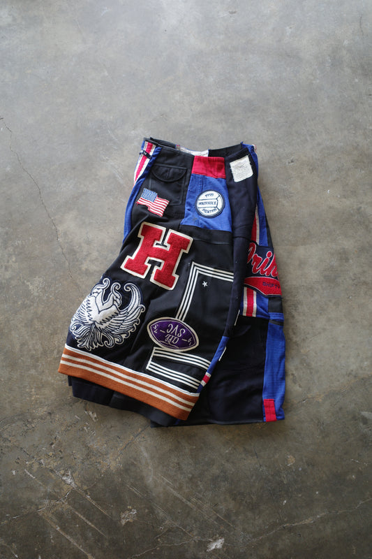 Wide Legged nag nag Pants(S) / made with vintage US.NAVY ISSUES wool fabric & vintage patches