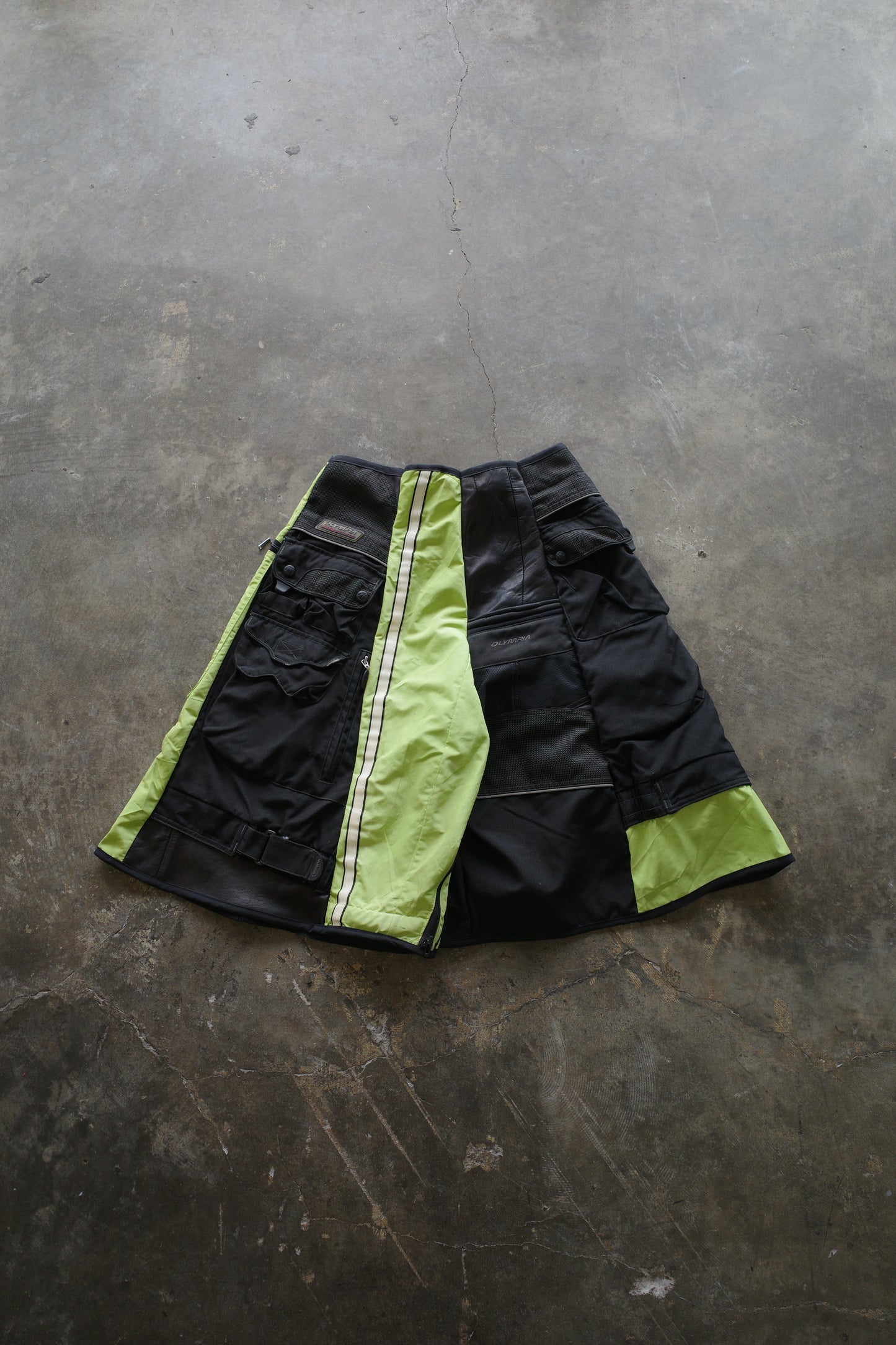 nag nag Baggy Shorts (32)/made with vintage KAWASAKI racing pants&OLYMPIA racing pants and leather trim