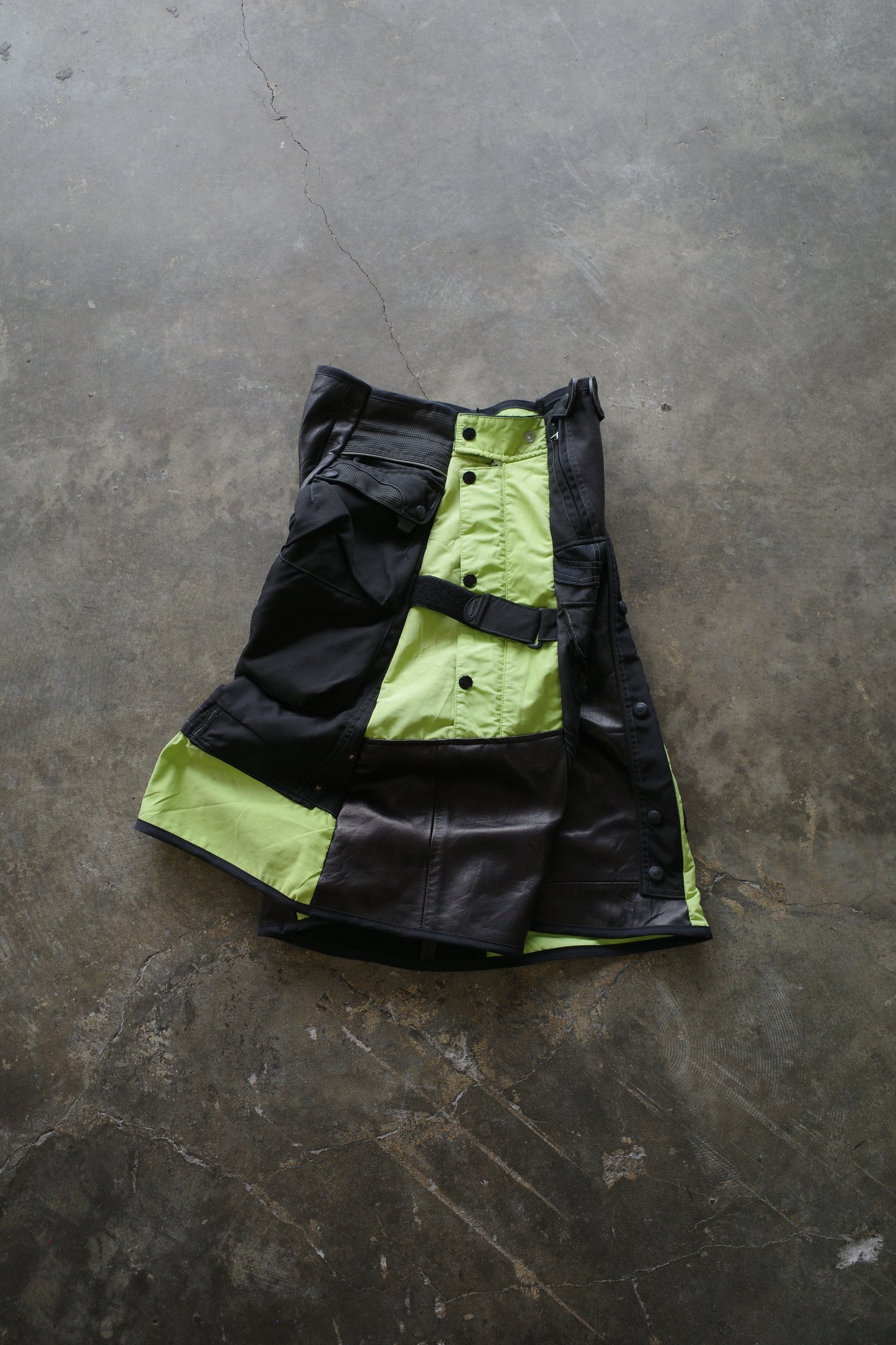 nag nag Baggy Shorts (32)/made with vintage KAWASAKI racing pants&OLYMPIA racing pants and leather trim