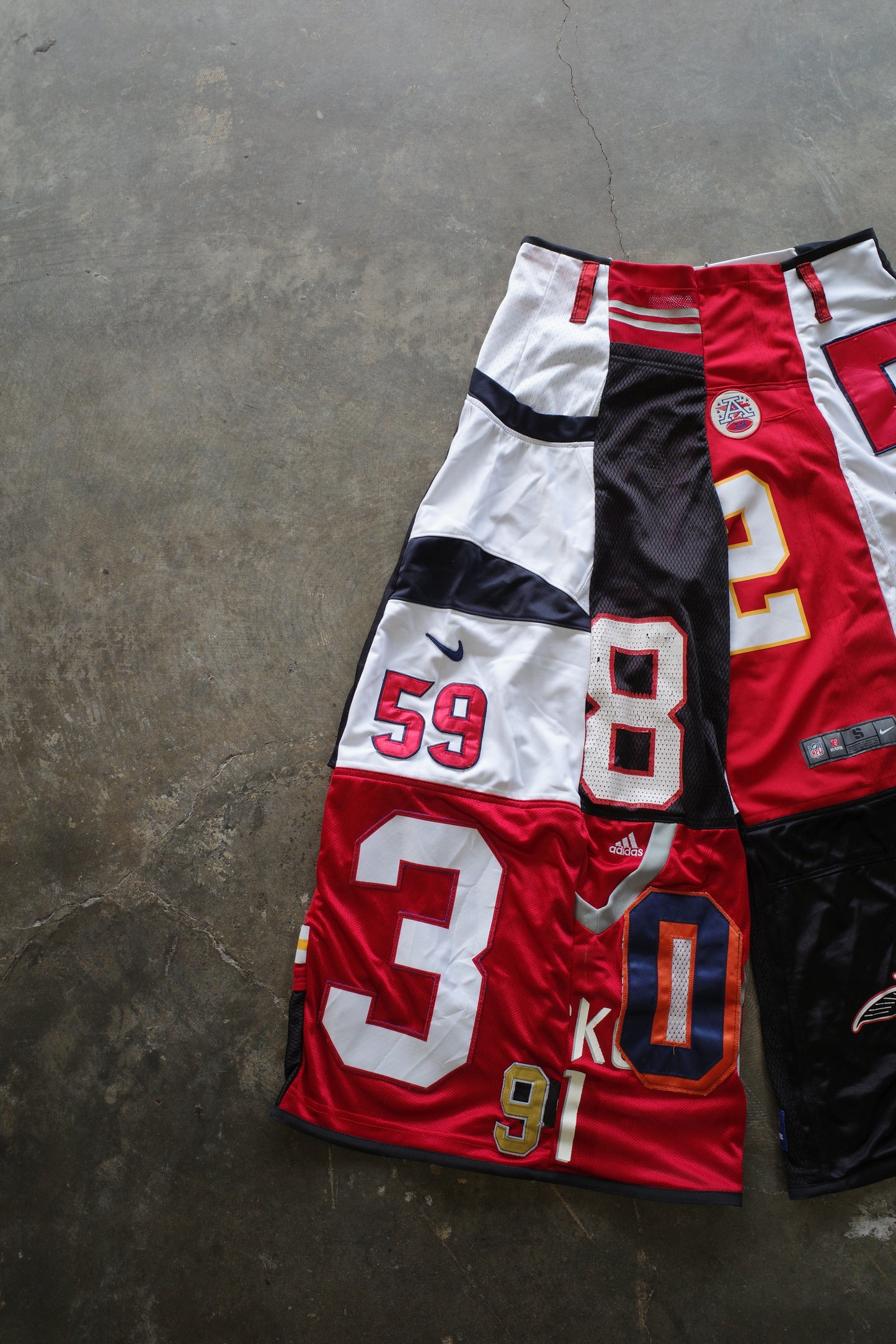 Wide Legged nag nag Pants(L)/made with vintage Pro sports jerseys