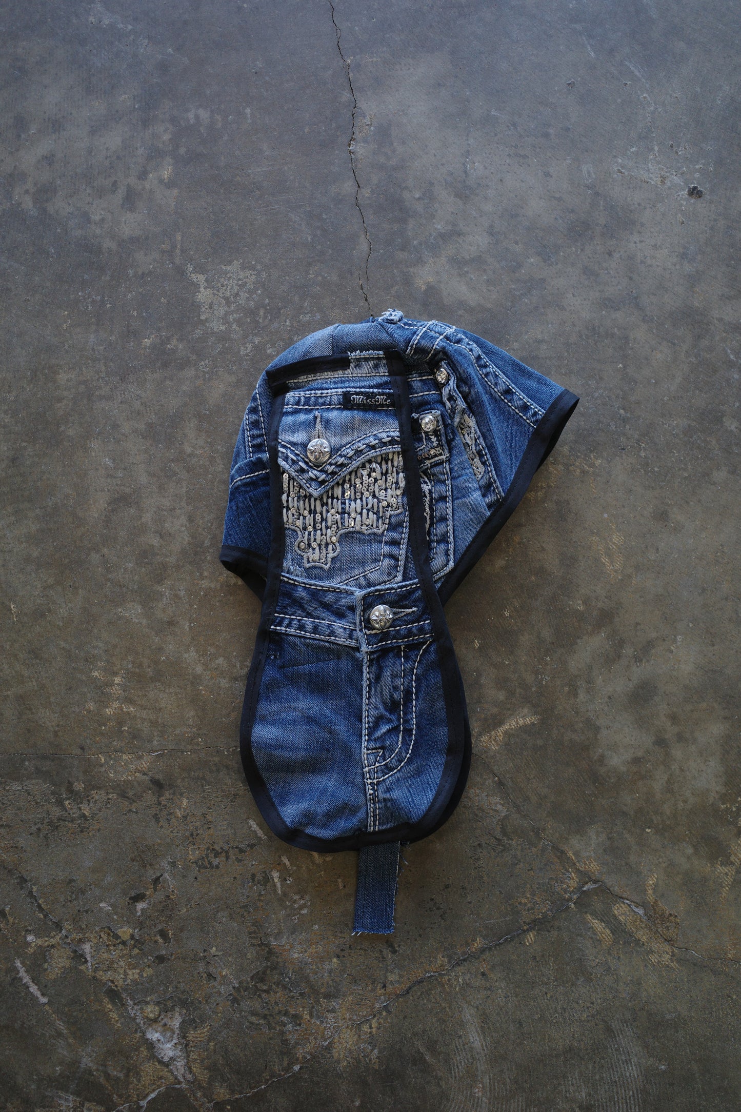 nag nag Bunny Ear Hat made with vintage Y2K MISS ME denim jean pants