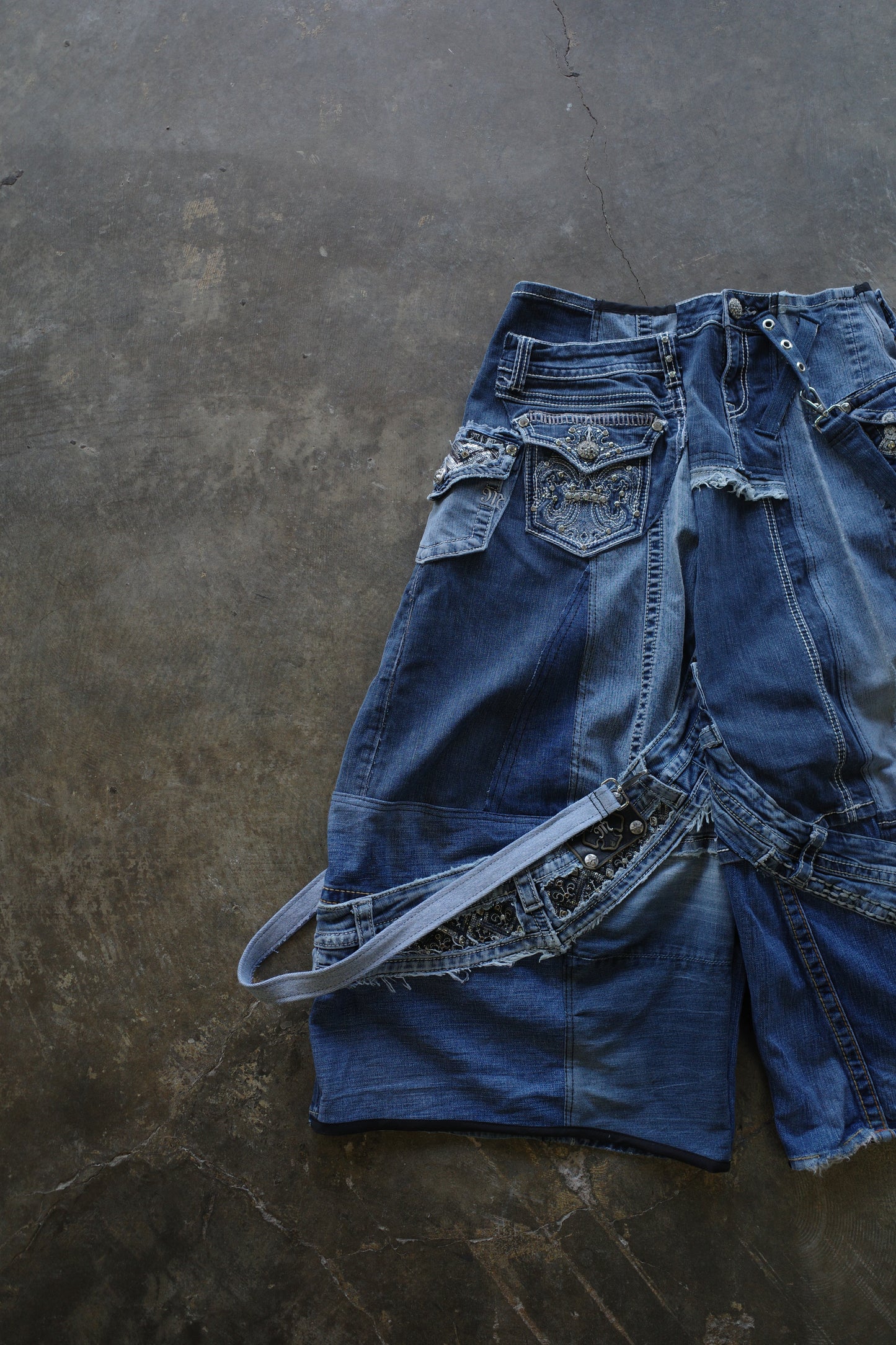 Wide Legged nag nag Pants(L)/made with vintage missme Y2K jeans