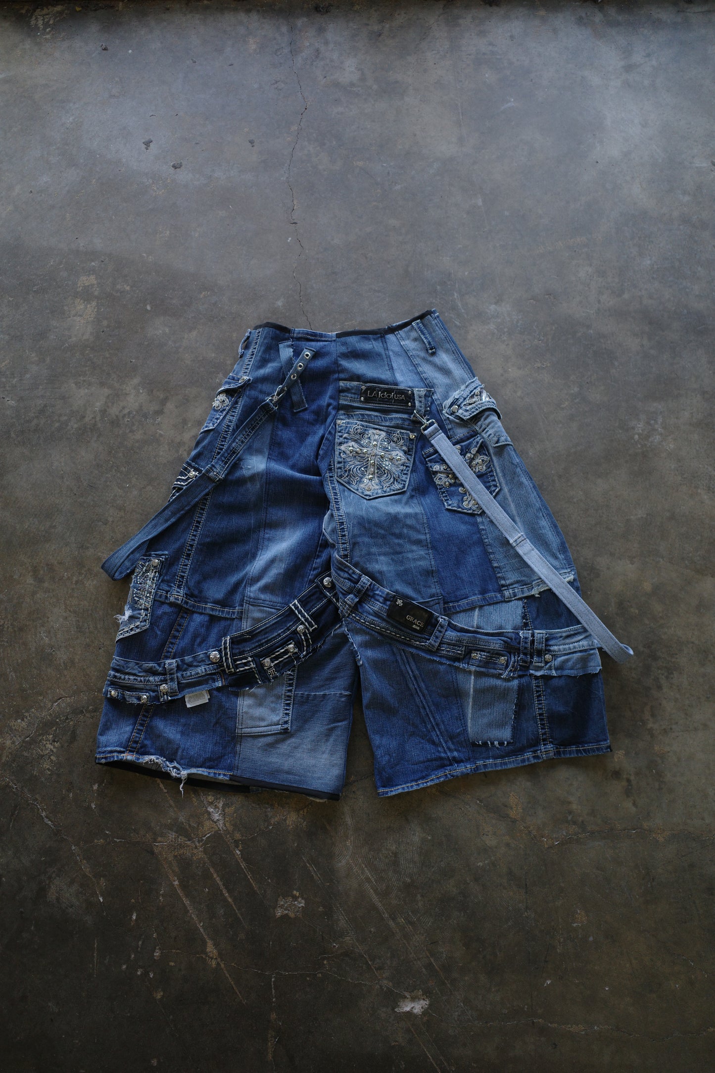 Wide Legged nag nag Pants(L)/made with vintage missme Y2K jeans