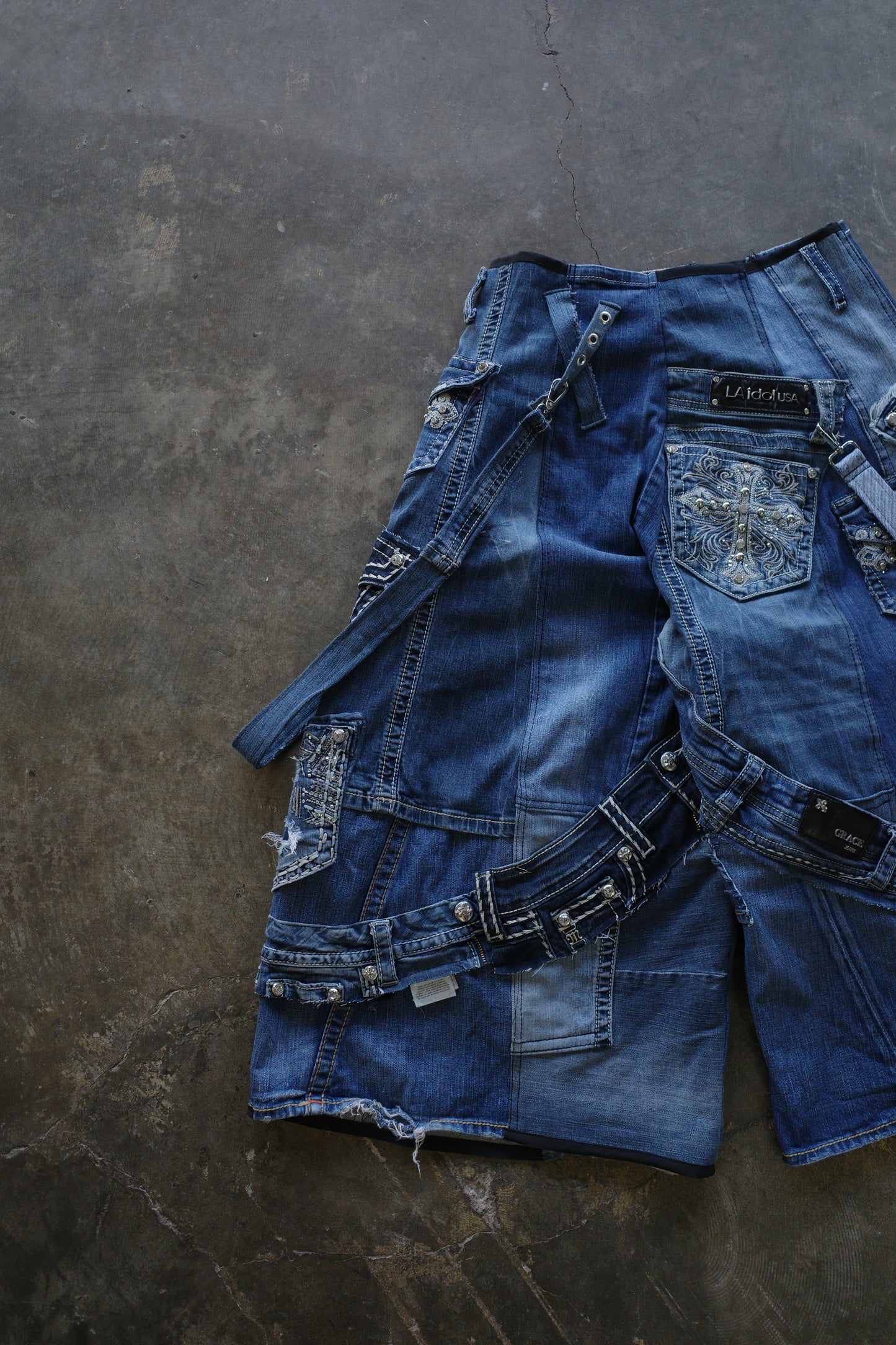 Wide Legged nag nag Pants(L)/made with vintage missme Y2K jeans
