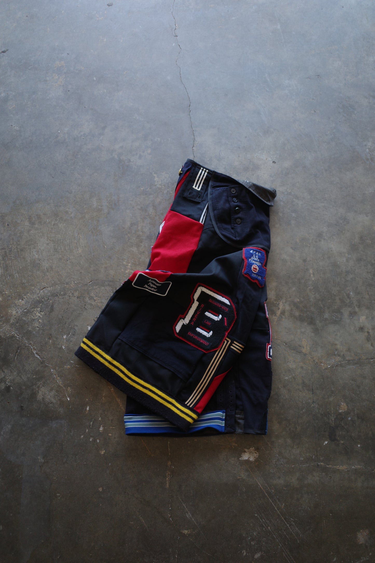 Wide Legged Patched Pants(S) /  made with vintage US.NAVY ISSUES wool fabric