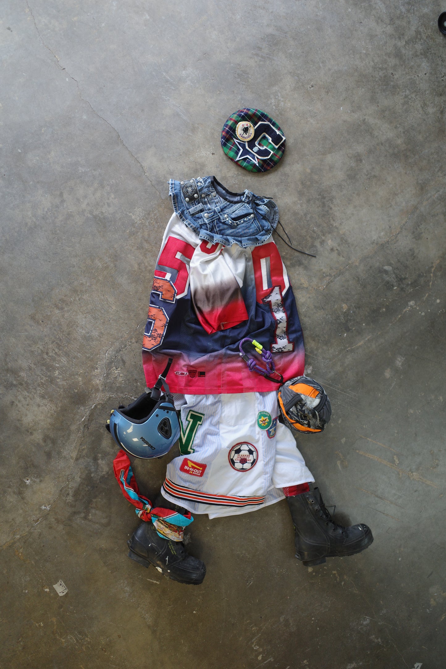 C&A top (*see actual)made with vintage pro sports jerseys and vintage FUBU shirt