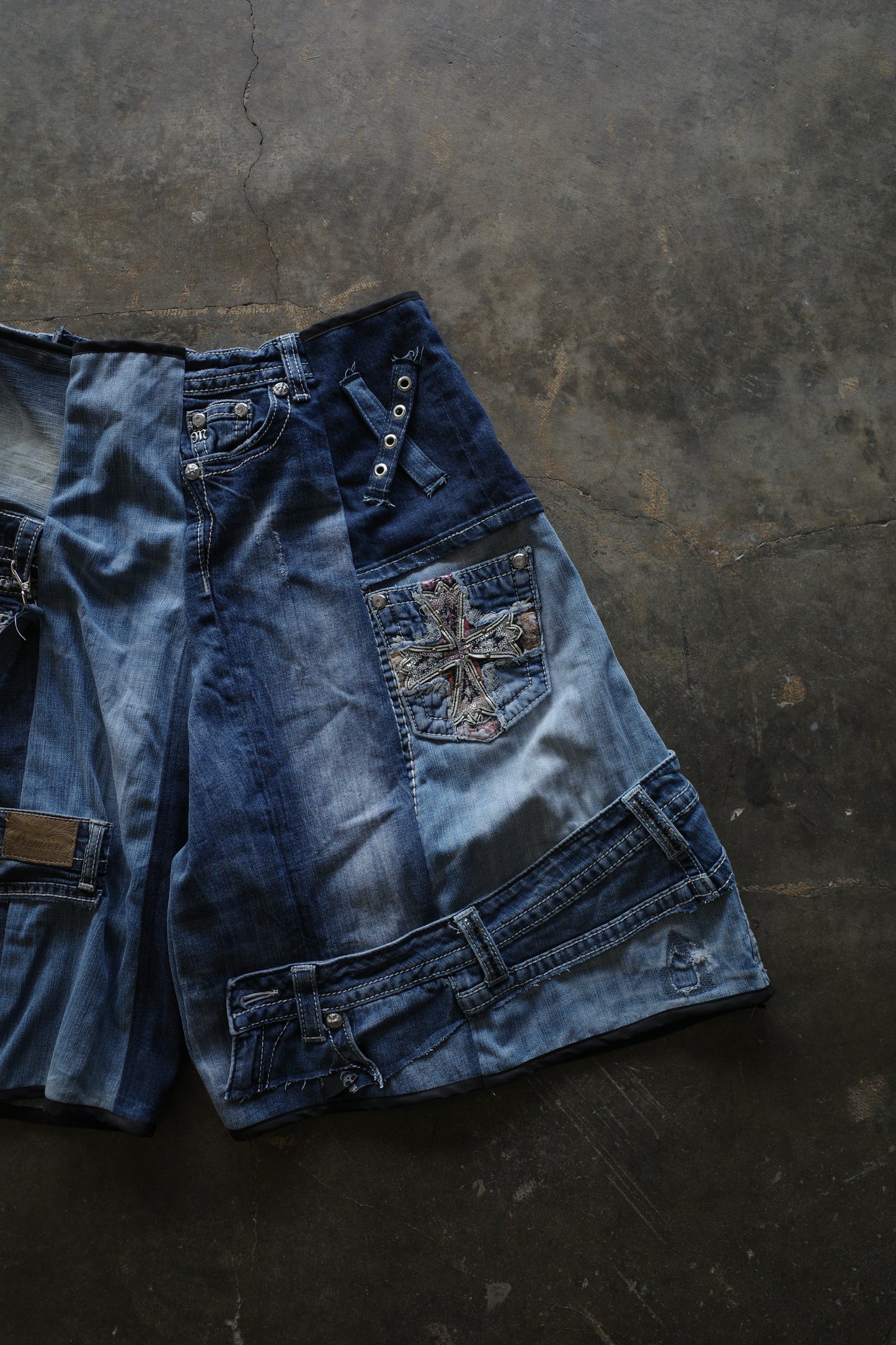 Denim Baggy Shorts (34)/made from vintage Y2K missme jean
