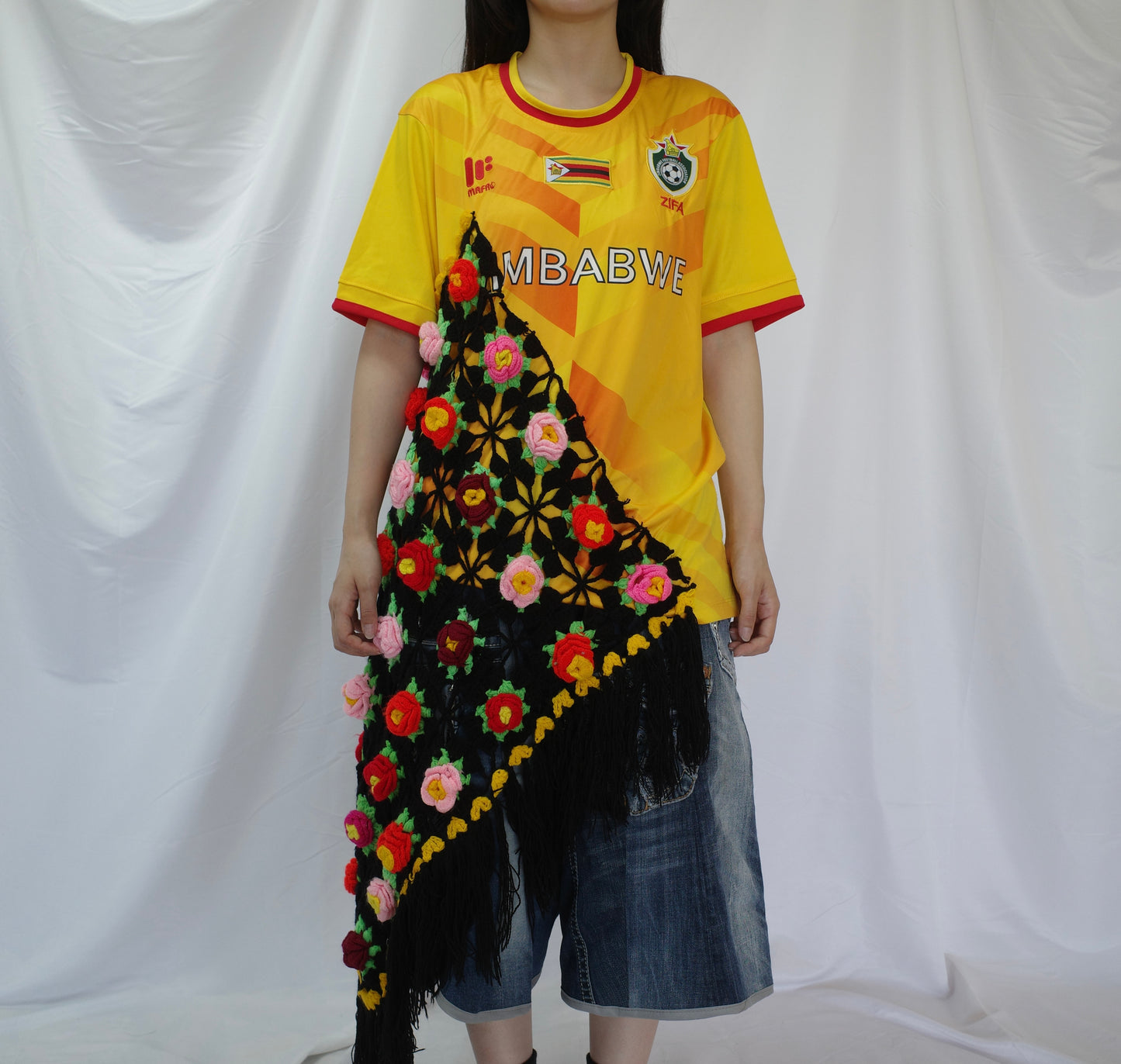 C&A top (*see actual)made with vintage soccer shirt