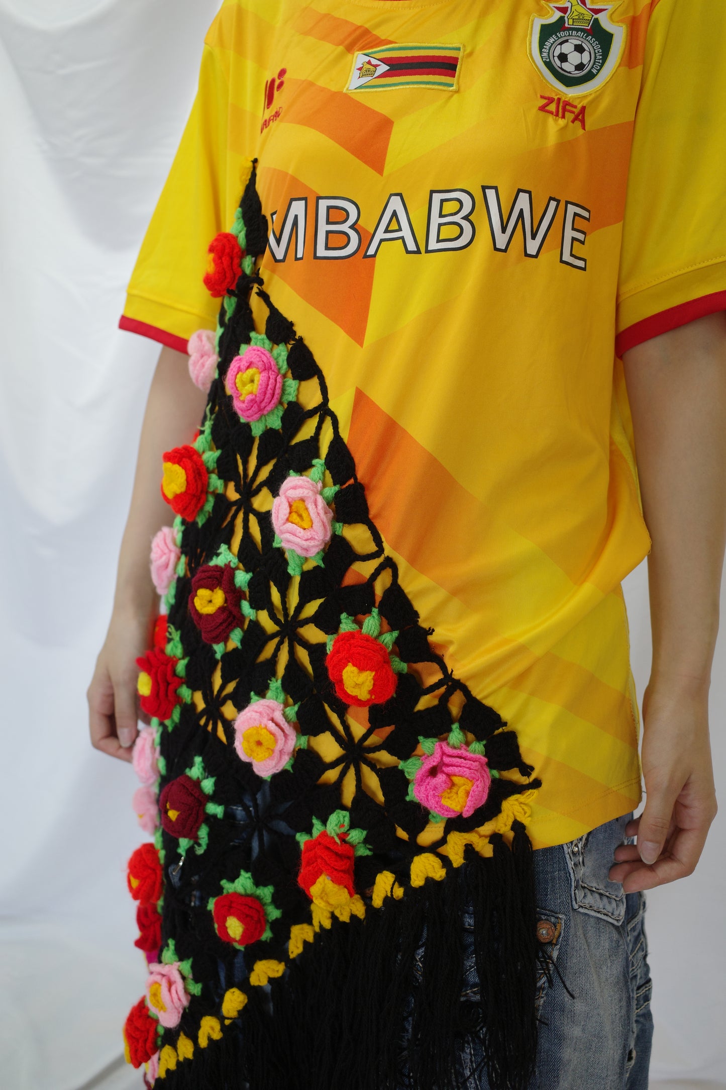 C&A top (*see actual)made with vintage soccer shirt