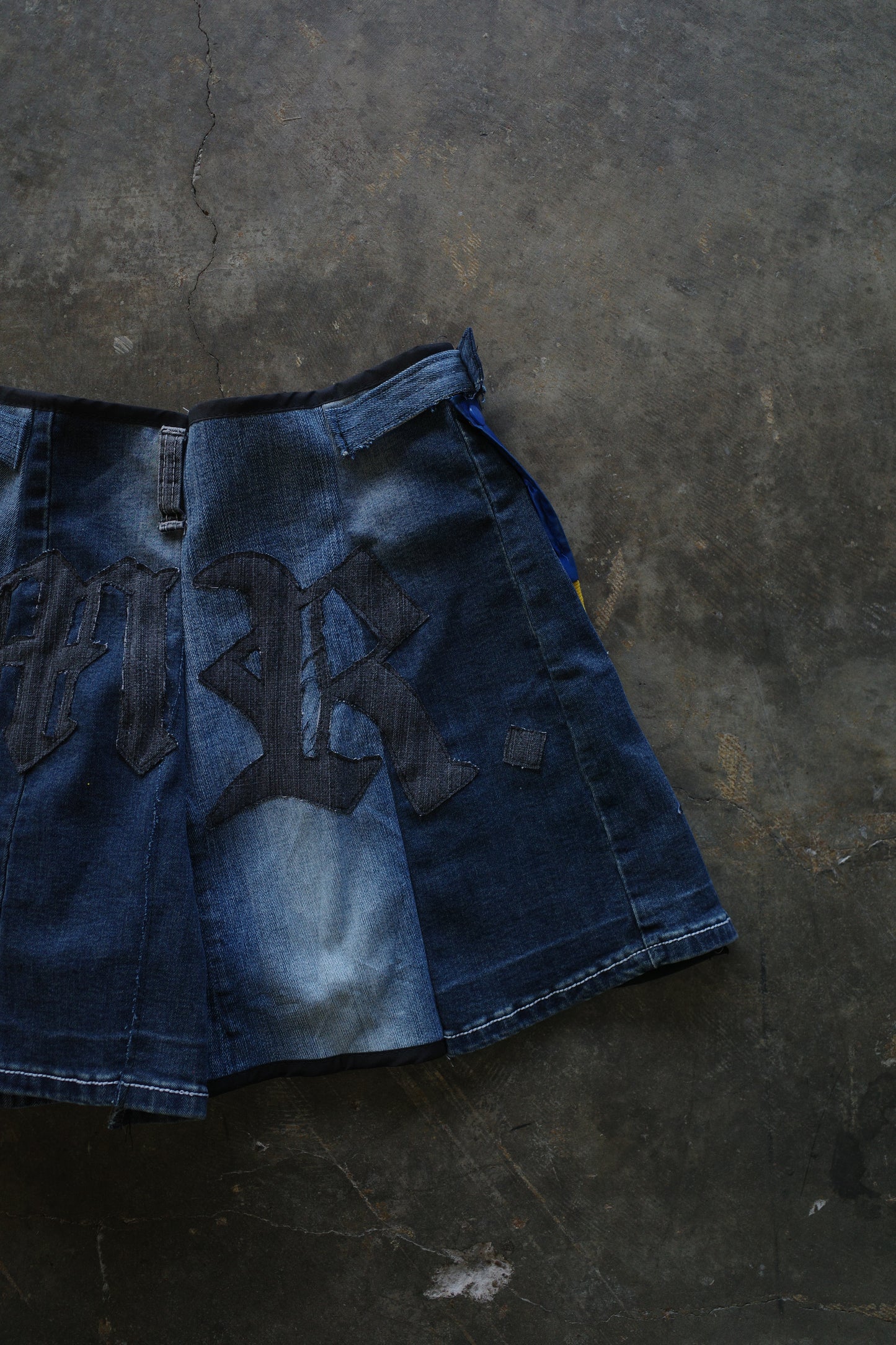 "The MR.Shorts"made with vintage stripe shirt & 3R. original  patch