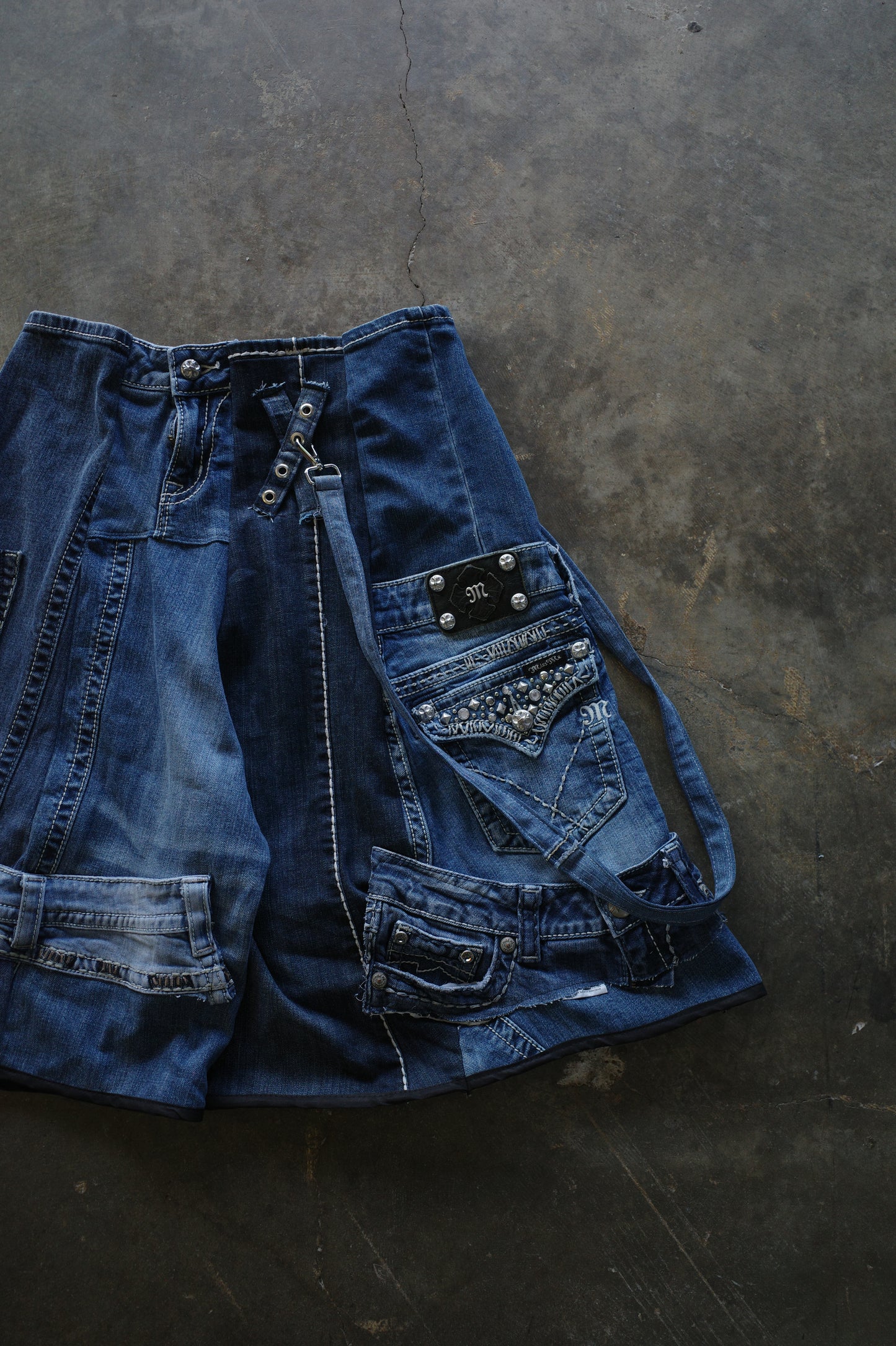 Denim Baggy Shorts (34)/made from vintage Y2K missme jean