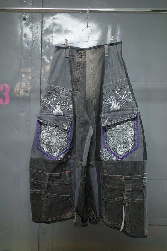 Wide Legged Patched Pants(W32-L) / DWL6