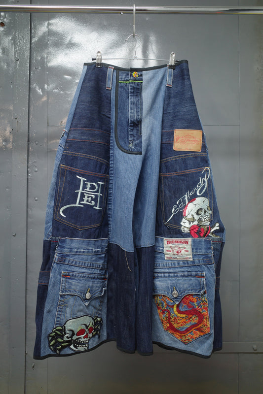 Wide Legged Patched Pants(W32-L) / DWL4