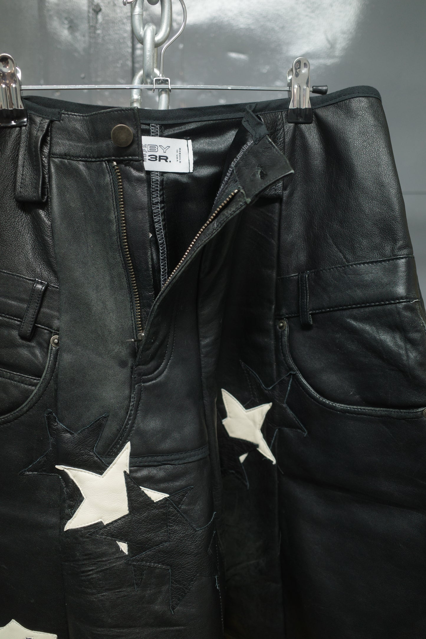 33 leather baggy shorts (32)33BS5