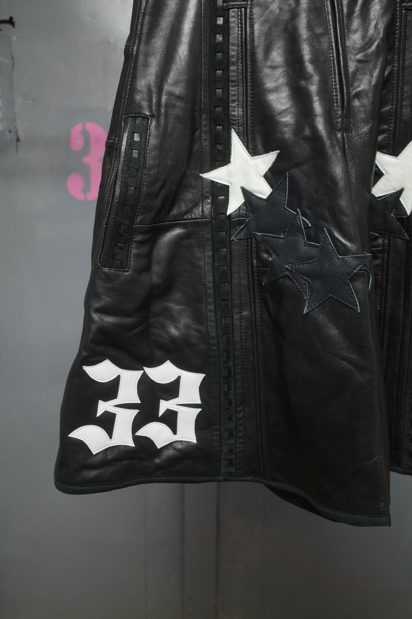 33 leather baggy shorts (32)33BS6
