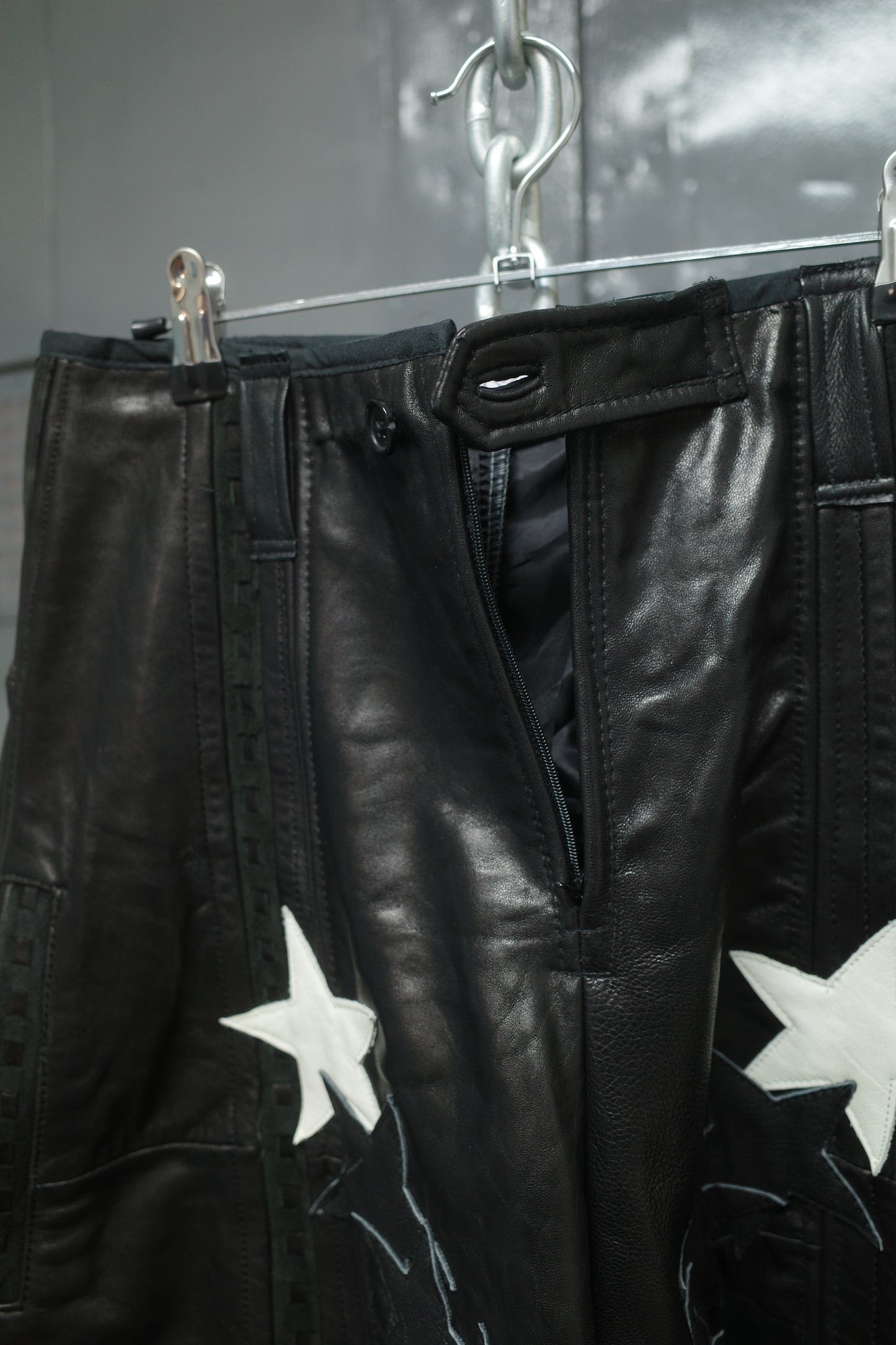 33 leather baggy shorts (32)33BS6